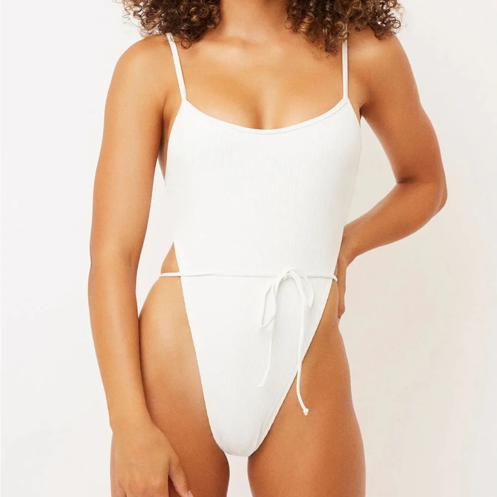 Frankie's Bikinis White One-Piece Swimsuit